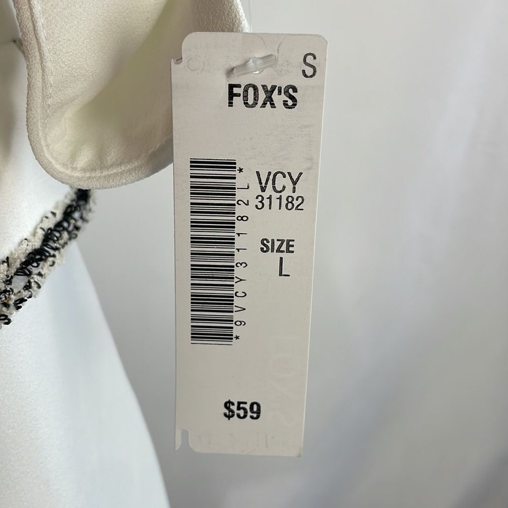 NWT Vicky and Lucas White Tweed Trim Jacket - Picture 6 of 7